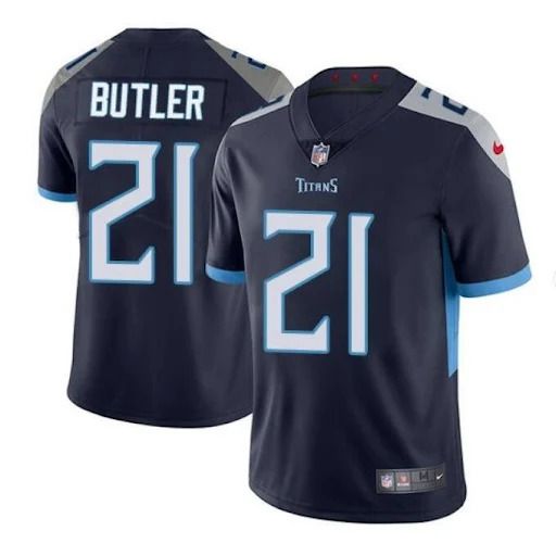 Men Tennessee Titans #21 Malcolm Butler Nike Navy Vapor Limited NFL Jersey